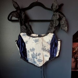 Handmade Cats Got the Cream corset top